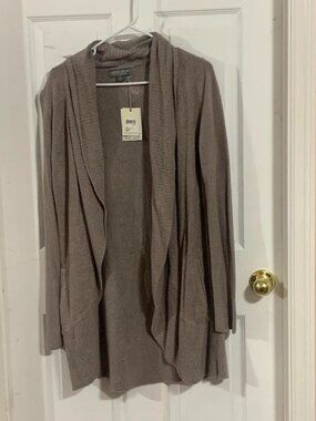 Barefoot Dreams Women's Grey and Brown Cardigan